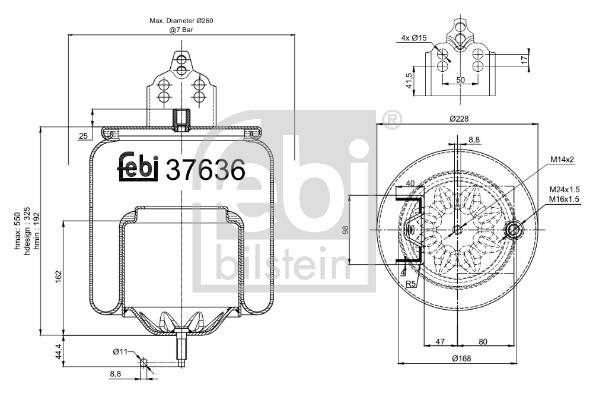 Febi 37636 Air Suspension Spring