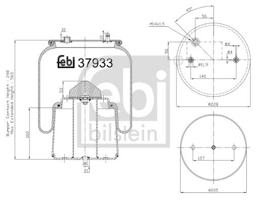 Febi 37933 Air Suspension Spring