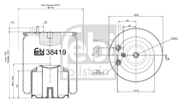 Febi 38419 Air Suspension Spring