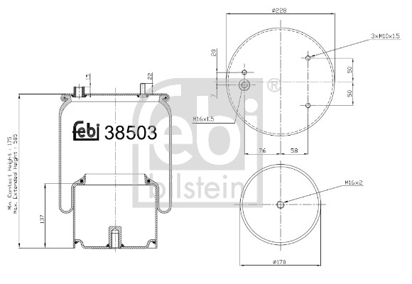 Febi 38503 Air Suspension Spring