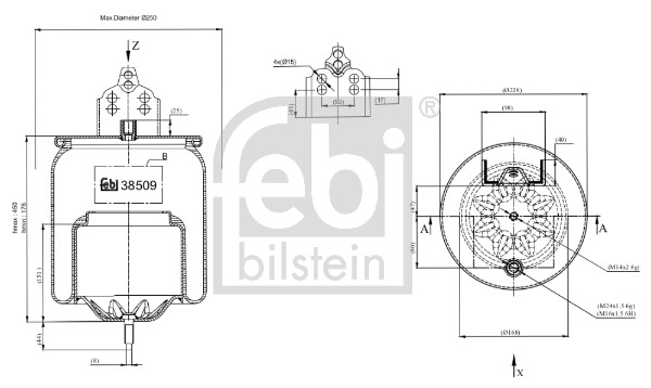 Febi 38509 Air Suspension Spring