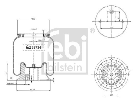 Febi 38734 Air Suspension Spring