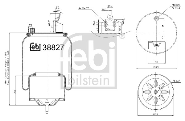 Febi 38827 Air Suspension Spring