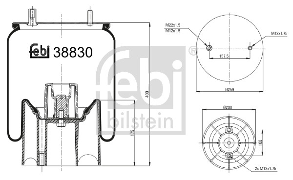 Febi 38830 Air Suspension Spring