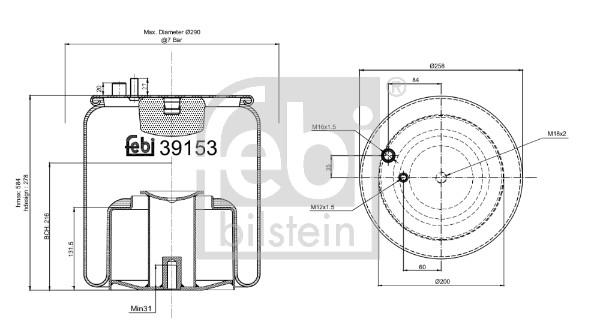 Febi 39153 Air Suspension Spring