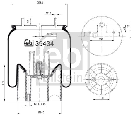 Febi 39434 Air Suspension Spring