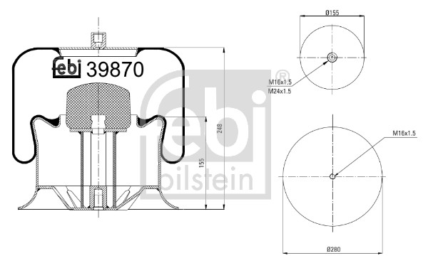 Febi 39870 Air Suspension Spring