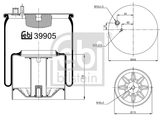 Febi 39905 Air Suspension Spring