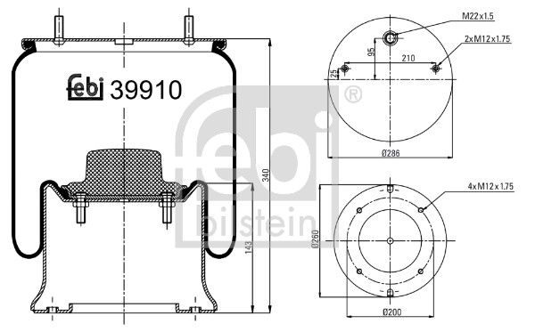 Febi 39910 Air Suspension Spring