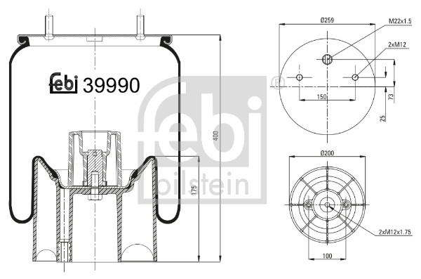 Febi 39990 Air Suspension Spring