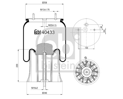 Febi 40433 Air Suspension Spring