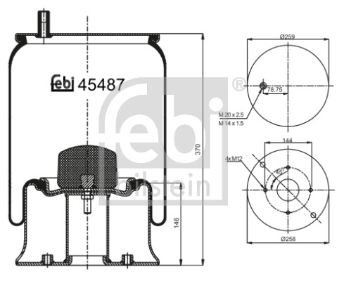 Febi 45487 Air Suspension Spring