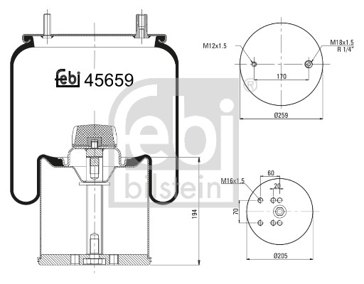 Febi 45659 Air Suspension Spring
