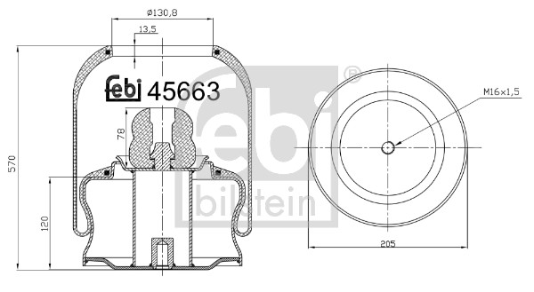 Febi 45663 Air Suspension Spring