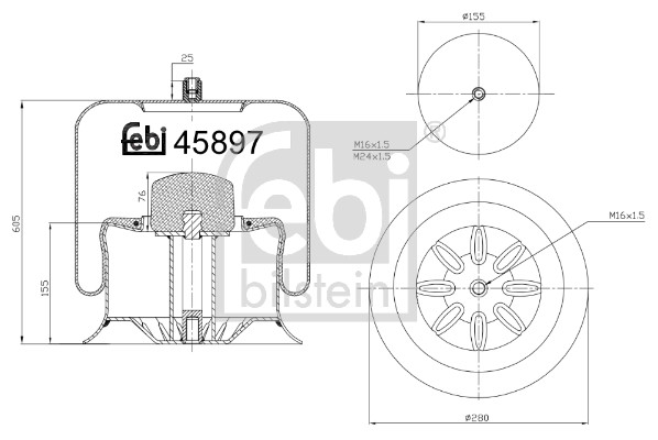 Febi 45897 Air Suspension Spring