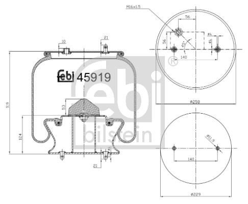 Febi 45919 Air Suspension Spring