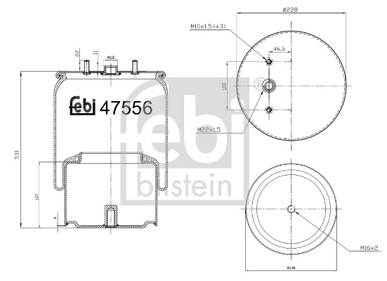 Febi 47556 Air Suspension Spring