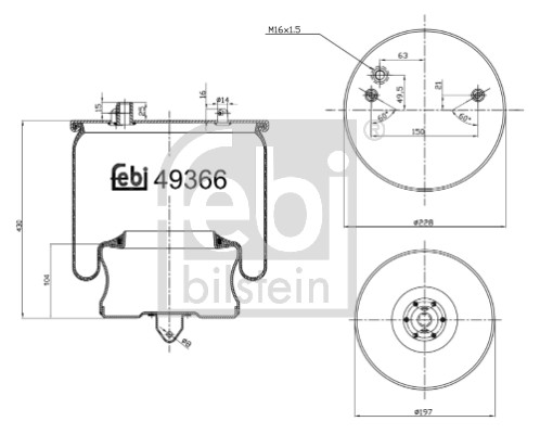 Febi 49366 Air Suspension Spring
