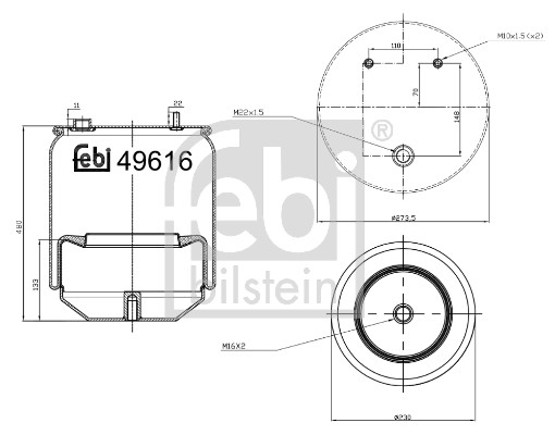 Febi 49616 Air Suspension Spring