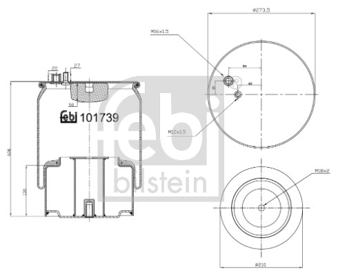 Febi 101739 Air Suspension Spring