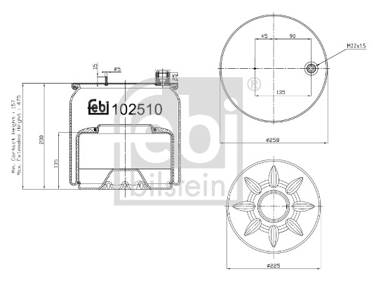 Febi 102510 Air Suspension Spring