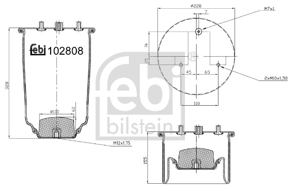 Febi 102808 Air Suspension Spring