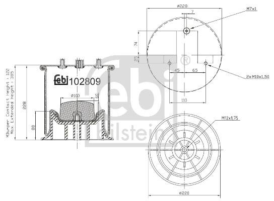 Febi 102809 Air Suspension Spring
