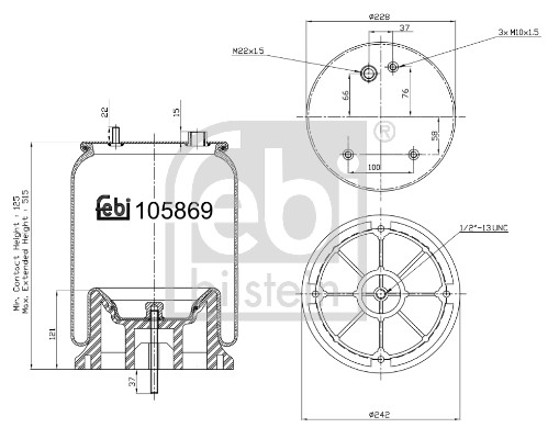 Febi 105869 Air Suspension Spring