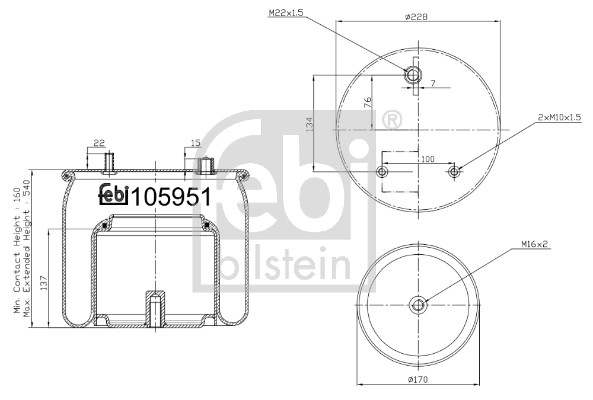Febi 105951 Air Suspension Spring