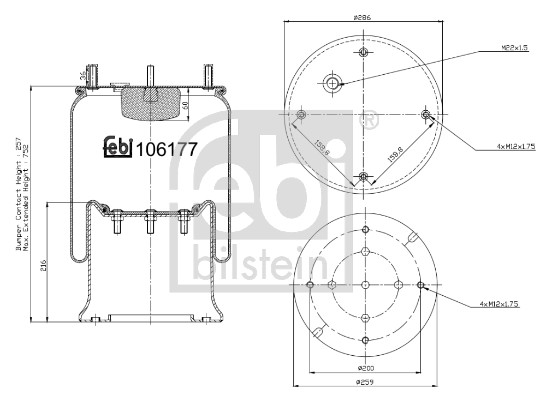 Febi 106177 Air Suspension Spring