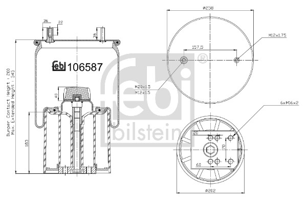Febi 106587 Air Suspension Spring