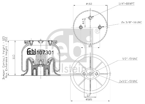 Febi 107301 Air Suspension Spring
