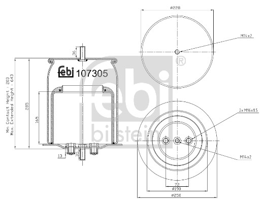 Febi 107305 Air Suspension Spring