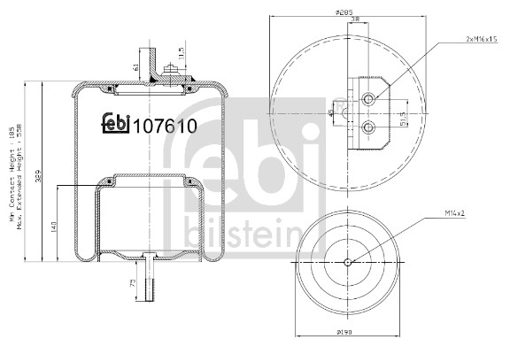 Febi 107610 Air Suspension Spring