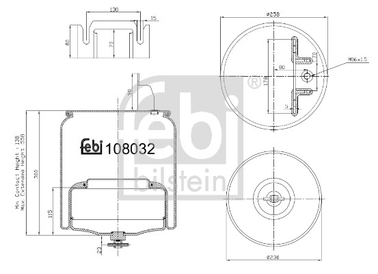Febi 108032 Air Suspension Spring