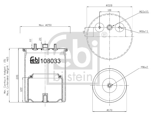 Febi 108033 Air Suspension Spring