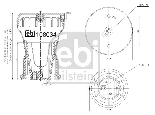 Febi 108034 Air Suspension Spring