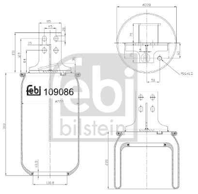Febi 109086 Air Suspension Spring