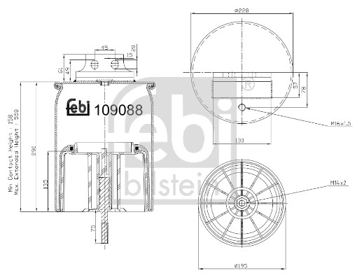 Febi 109088 Air Suspension Spring