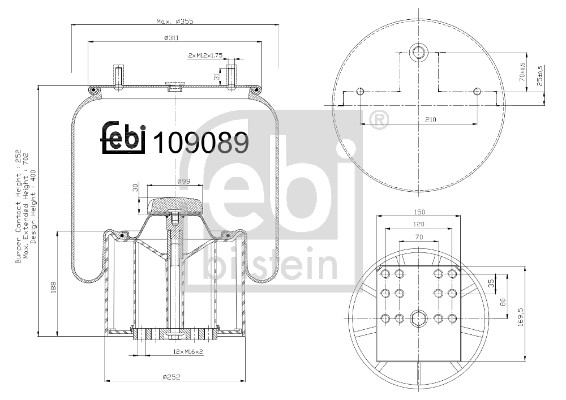 Febi 109089 Air Suspension Spring