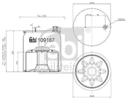 Febi 109187 Air Suspension Spring