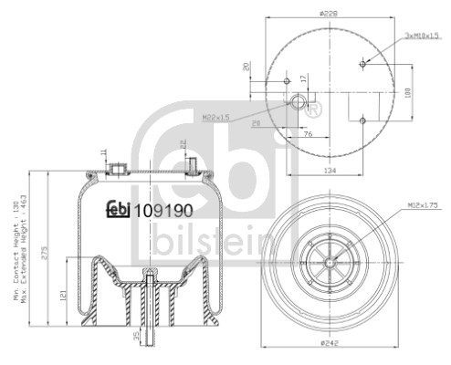Febi 109190 Air Suspension Spring