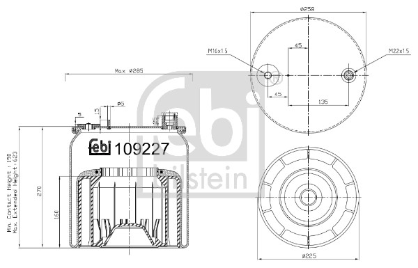 Febi 109227 Air Suspension Spring