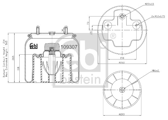 Febi 109307 Air Suspension Spring