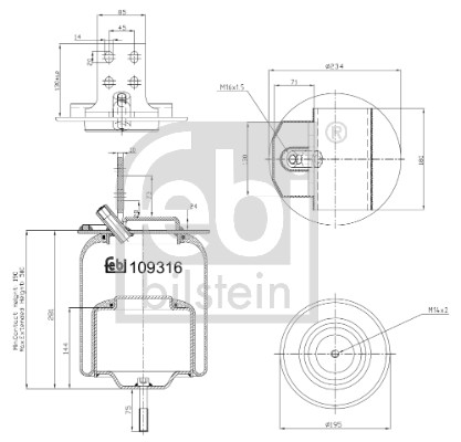 Febi 109316 Air Suspension Spring
