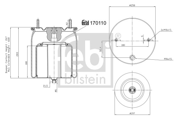 Febi 170110 Air Suspension Spring