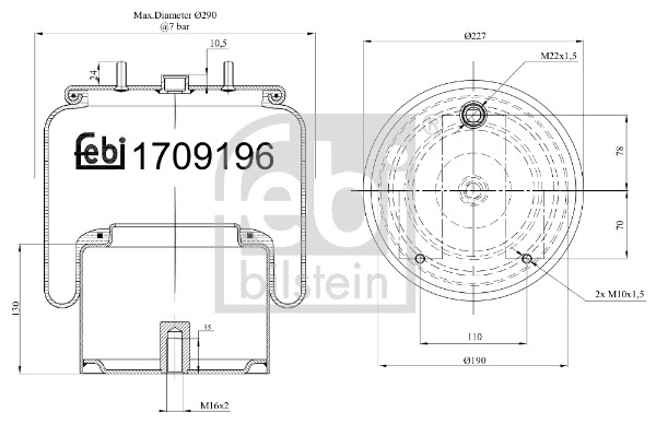 Febi 170919 Air Suspension Spring
