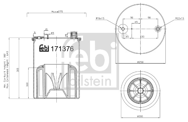 Febi 171376 Air Suspension Spring