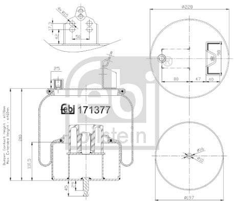 Febi 171377 Air Suspension Spring
