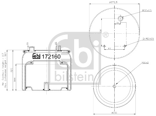 Febi 172160 Air Suspension Spring